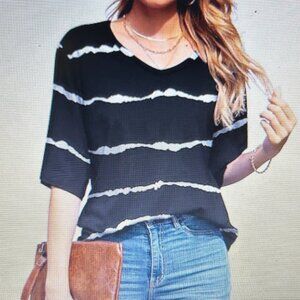 SUEANI Women's V-Neck Blouse, Size Medium